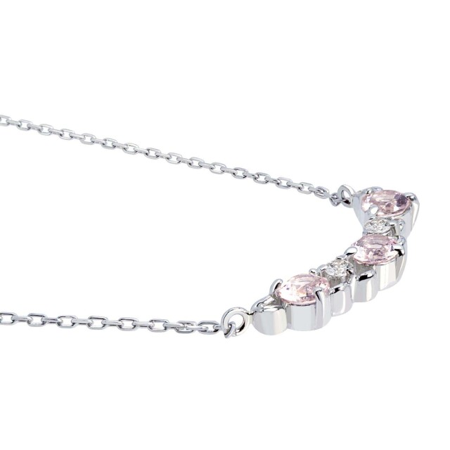 ネックレス レディース モルガナイト 0.15ct ダイヤモンド PT900 K18 ゴールド lp102-0001