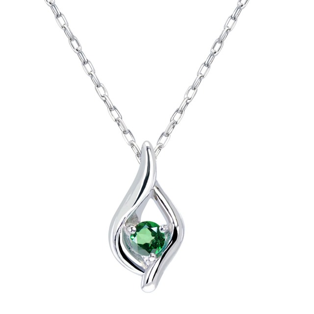 ネックレス レディース エメラルド 0.02ct 雫 ドロップ pt900 プラチナ