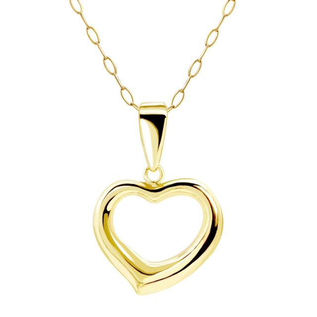 ネックレストップ 中空 ハート オープンハート レディース K18 18金 ゴールド lp103-0007
