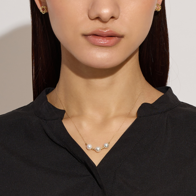 ネックレス レディース あこや本真珠 パール 可変式 スライドパーツ  