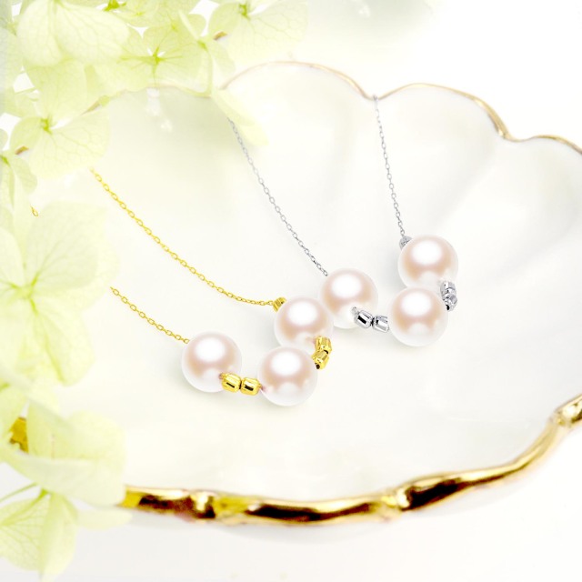 ネックレス レディース あこや本真珠 PT K18 ゴールド パール lp103-0008