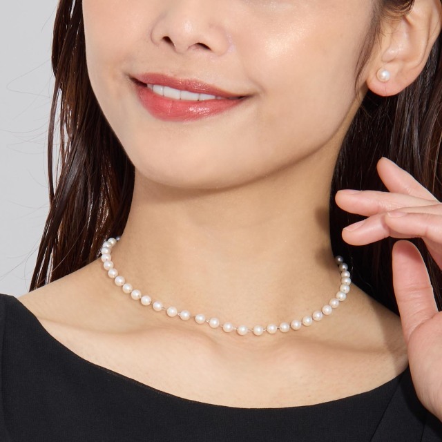 155Ng【大人可愛い】ネックレスパールダイヤ真珠S925K18コート