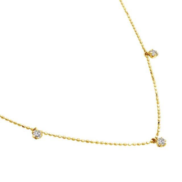 ダイヤモンド ステーション ネックレス 7ポイント 0.3ct ゴールド 18金 K18