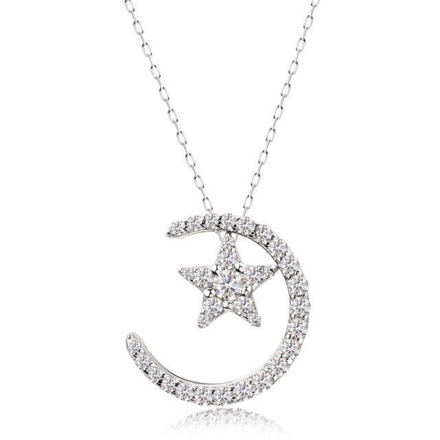 ムーン ダイヤモンド ネックレス 0.25ct プラチナ PT900 