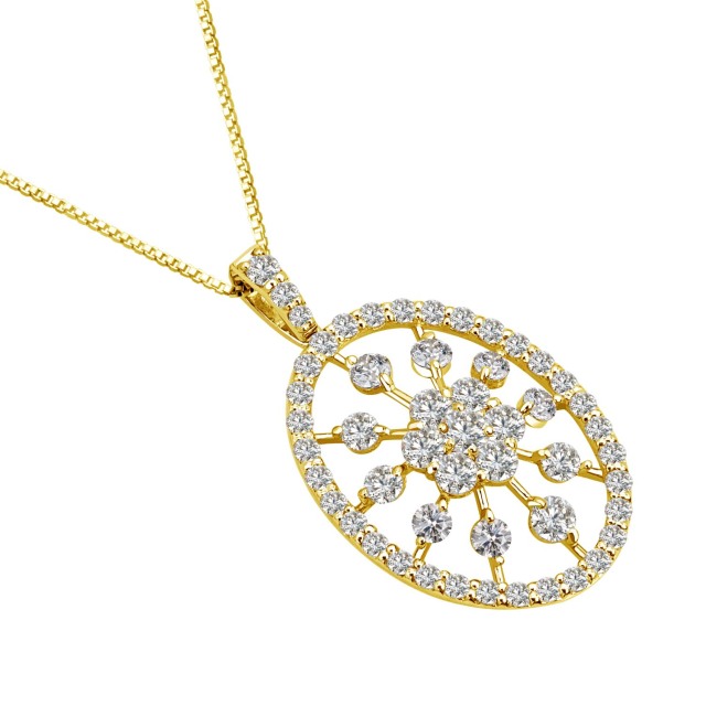 ララクリスティー オーバル デザイン ダイヤモンド ネックレス 1.0ct  SIクラス相当 プラチナ PT900 K18 18金 lp37-0014