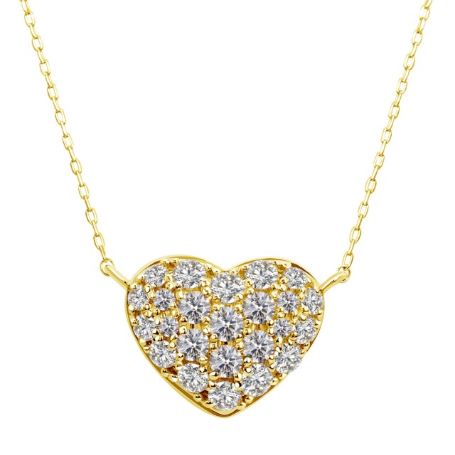 「美品」プラチナ　ダイヤモンド　ネックレス　ハート　パヴェ プラチナダイヤモンド パヴェハート ネックレス : ジュエリー工房