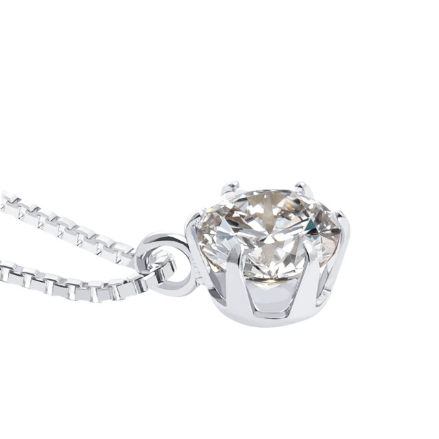 [ララクリスティー] ダイヤモンド ネックレス SIクラス 6本爪 0.3ct ベネチアン 一粒 プラチナ PT900 鑑別書付 lp56-0027-pt