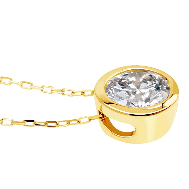 ネックレス 1粒 ダイヤモンド 0.5ct フクリン K18 ゴールド 18金 lp51 