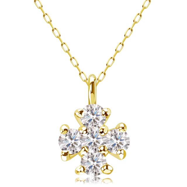 ネックレス レディース ダイヤモンド 0.1ct クロス 十字架 K18