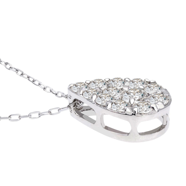 ネックレス レディース ダイヤモンド 0.2ct パヴェ ドロップ 雫  lp51-0015