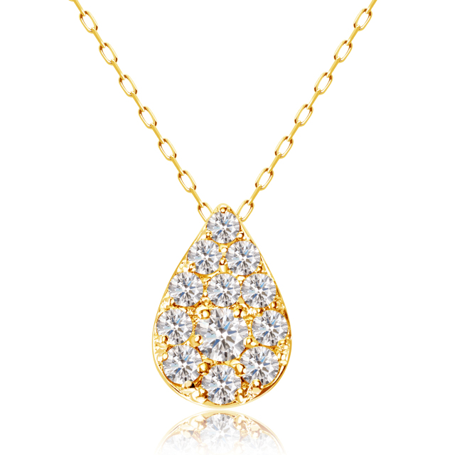 ネックレス レディース ダイヤモンド 0.2ct パヴェ ドロップ 雫 K18 ネックレス レディース ダイヤモンド 0.2ct パヴェ ドロップ 雫 K18