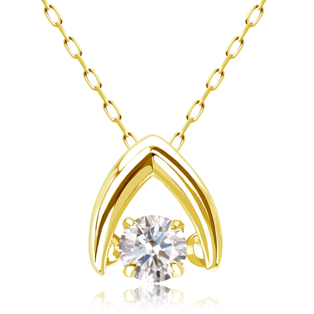 ネックレス レディース ダイヤモンド 0.1ct ダンシングストーン K18