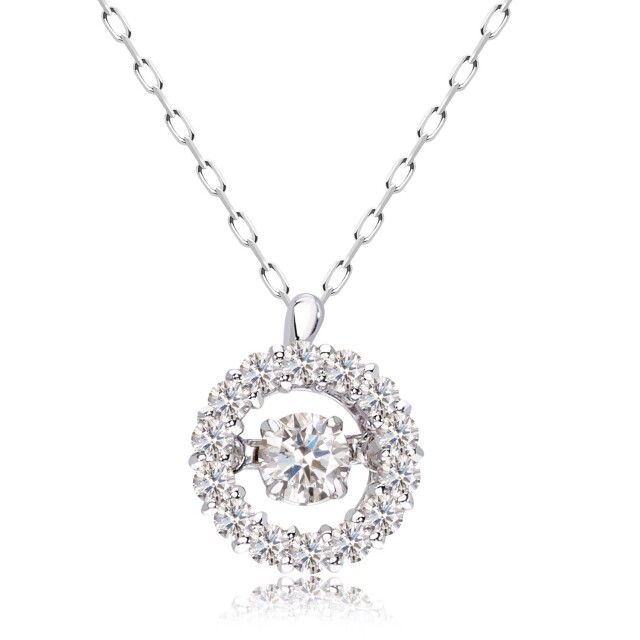 【AMY O】Dainty Crystal Discネックレス（3色）★送料関税込み ネックレス レディース ダイヤモンド 0.3ct ダンシングストーン