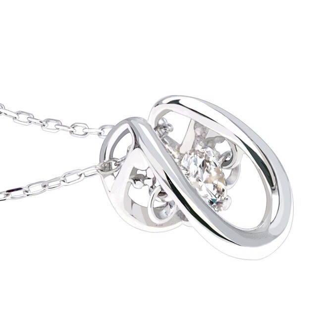 ネックレス レディース ダンシングストーン ダイヤモンド 0.1ct 馬蹄 lp51-0018