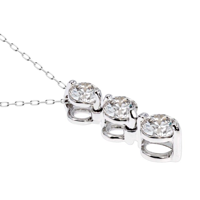 ネックレス レディース ダイヤモンド 0.3ct スリーストーン  lp51-0020