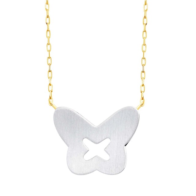 ネックレス レディース ダイヤモンド 0.11ct クロス バタフライ 蝶 lp51-0021