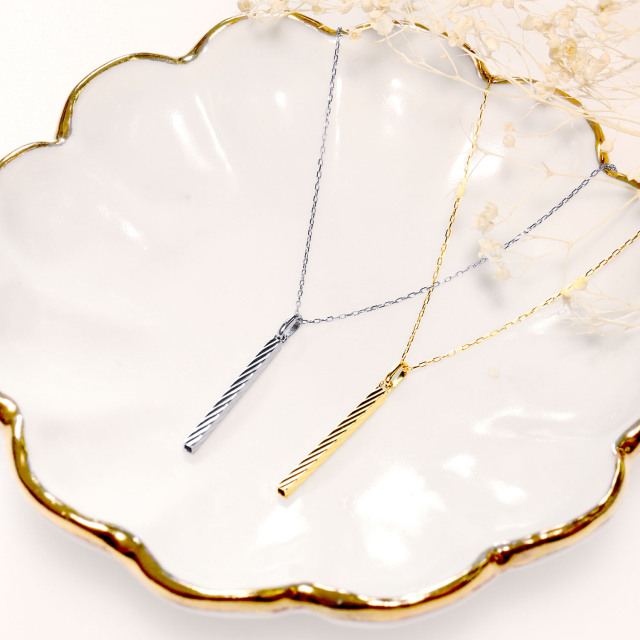 ネックレス レディース 地金 バー デザイン