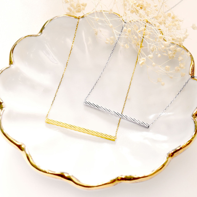 ネックレス レディース 地金 バー デザイン