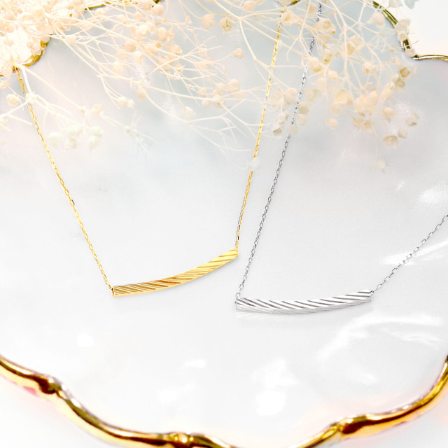 ネックレス レディース 地金 バー スマイル デザイン