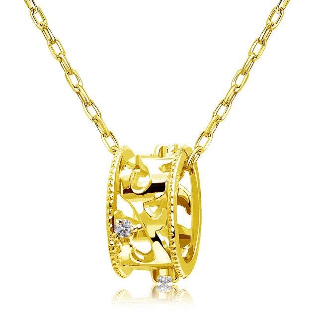 ネックレス ダイヤモンド 0.02ct アラベスクリング