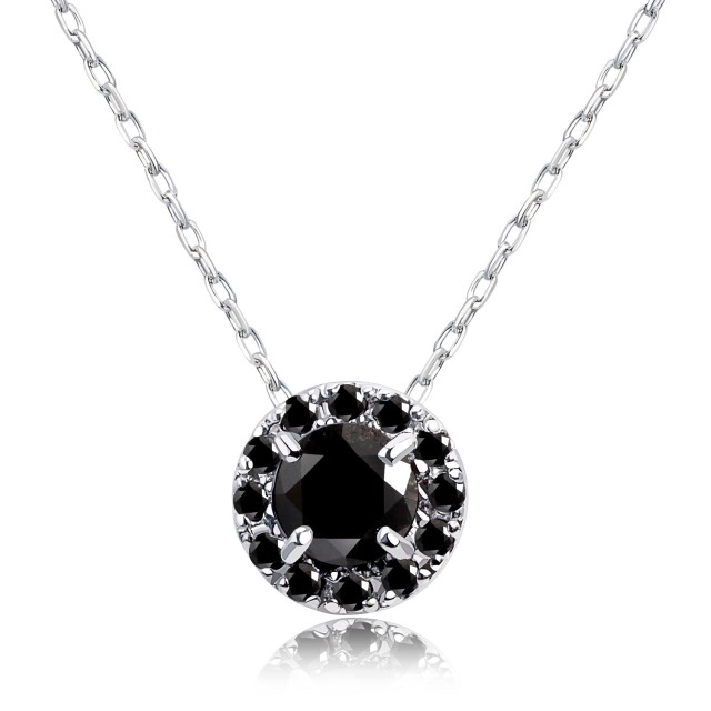 ネックレス ブラックダイヤモンド 計 0.5ct サークルネックレス pt900