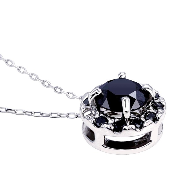 ネックレス ブラックダイヤモンド 計 0.5ct サークルネックレス ネックレス ブラックダイヤモンド 計 0.5ct サークルネックレス