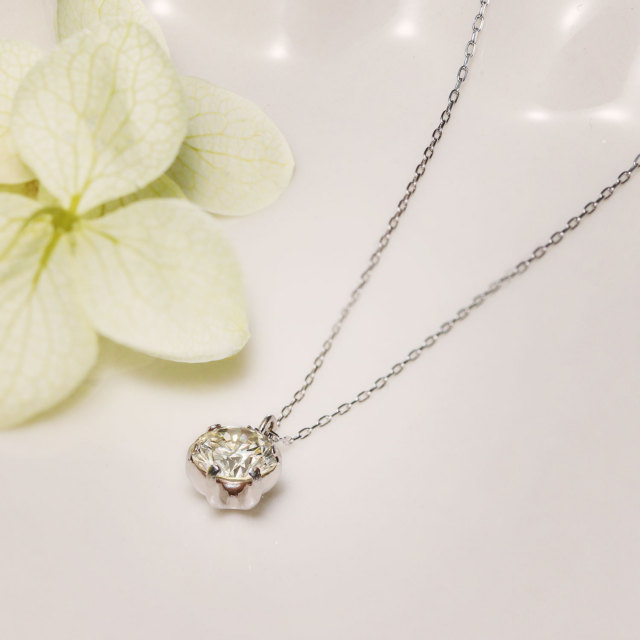 ネックレス レディース  ダイヤモンド シャンパンカラー 0.5ct 6本爪 pt900 プラチナ lp56-0017-pt
