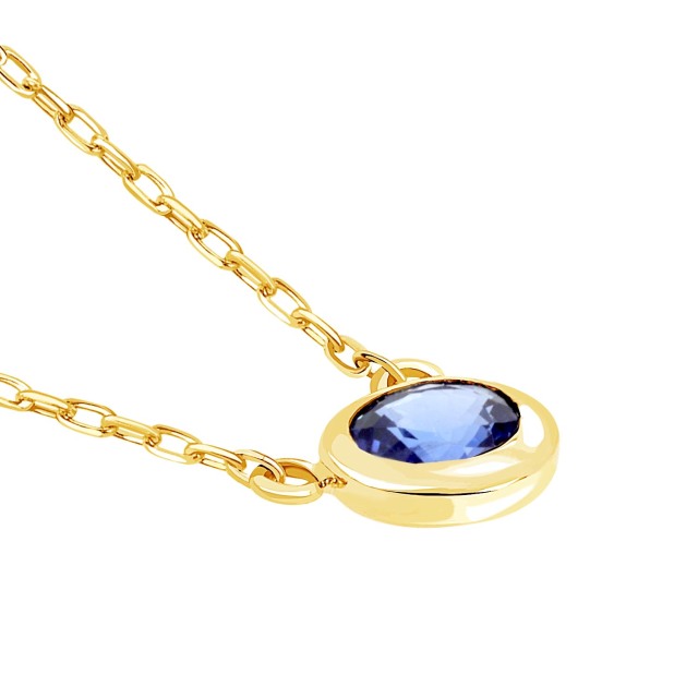 ネックレス レディース サファイア 0.1ct 1粒 ネックレス K18 ゴールド