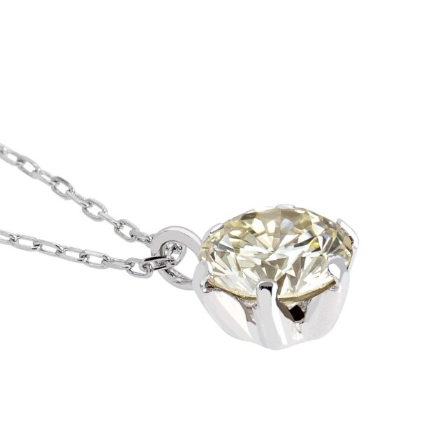 ダイヤモンド ネックレス シャンパンカラー VSクラス 6本爪 0.3ct 一粒 プラチナ PT900 ゴールド K18YG 鑑別書付 lp56-0023