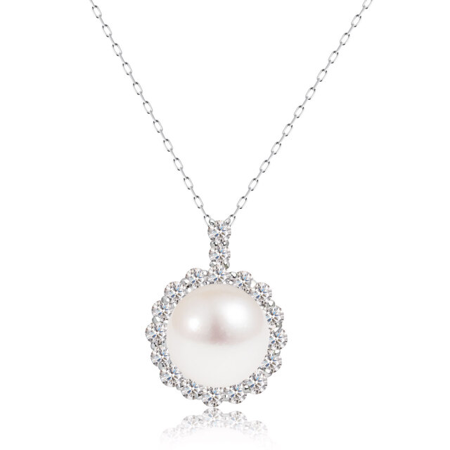 ネックレス レディース あこや真珠 ダイヤモンド 0.3ct pt900 プラチナ  