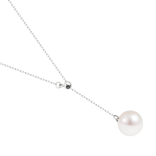 ネックレス レディース アコヤ真珠 7~7.5mm ロングネックレス Y字 一粒 PT850 プラチナ or K18 18金 ゴールド lp56-0031