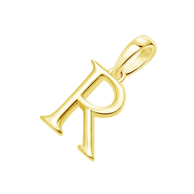 K18イニシャル（R）ゴールドネックレス　2322K2504 K18イニシャル（R）ゴールドネックレス 2322K2504