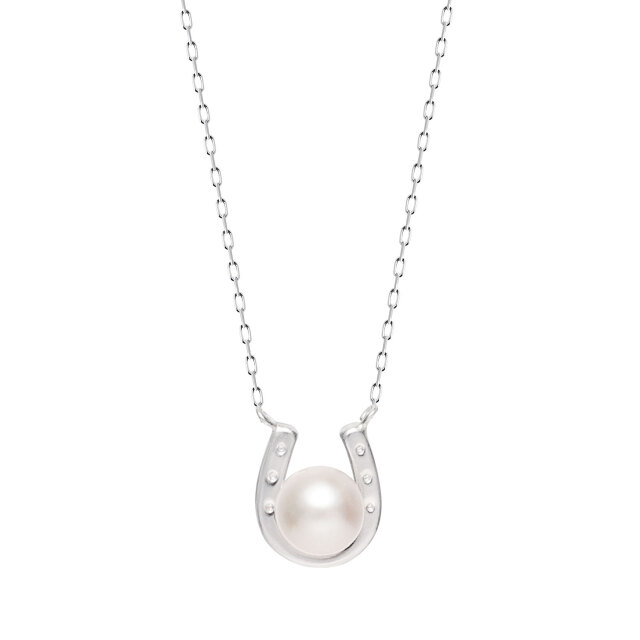 ネックレス レディース あこや真珠 パール 5.0～6.0mm PT900 プラチナ 馬蹄 U字