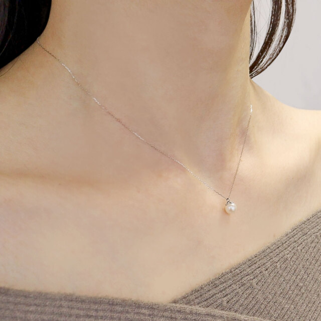 ネックレス レディース あこや真珠 パール 5.0～6.0mm PT900 プラチナ