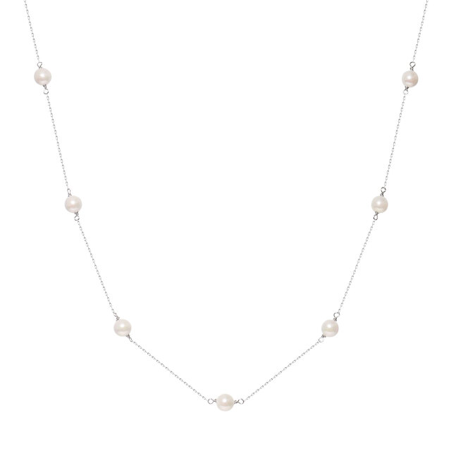 ネックレス レディース あこや真珠 パール 5.0～6.0mm PT900 プラチナ ステーションネックレス