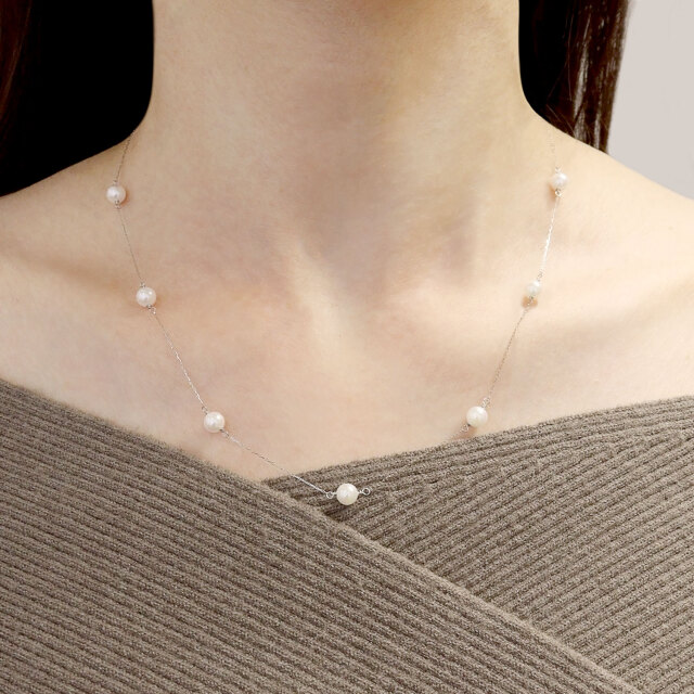 新品プラチナ900天然パールネックレス ネックレス レディース あこや真珠 パール 5.0～6.0mm PT900 プラチナ