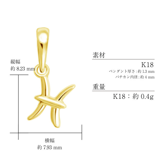 ペンダントトップ 星座 レディース メンズ K18 18金 イエローゴールド
