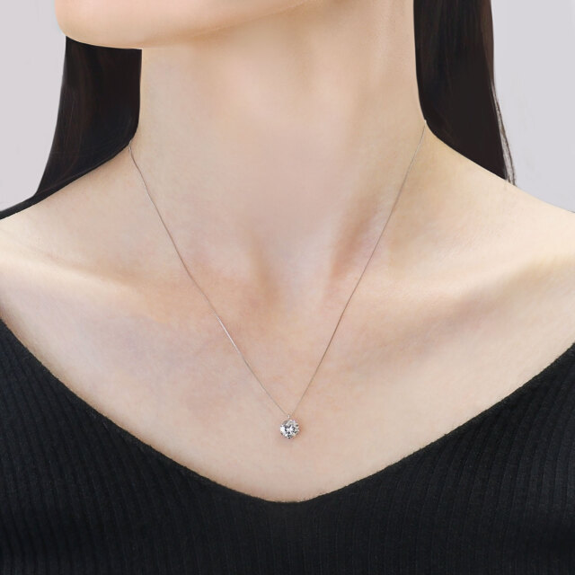 ネックレス ソリティア ダイヤモンド Hカラー I1クラス 1ct 一粒 PT900