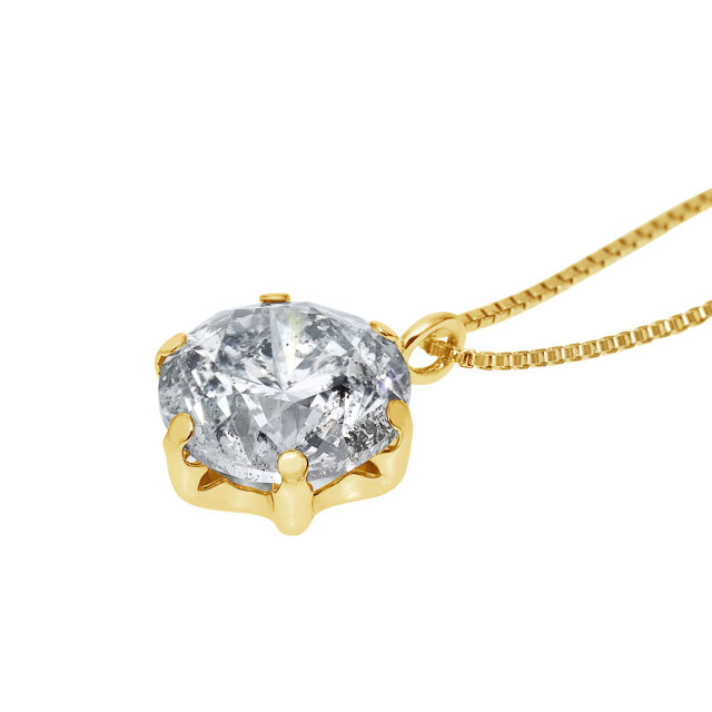 ネックレス ソリティア ダイヤモンド Hカラー I1クラス 1ct 一粒 K18