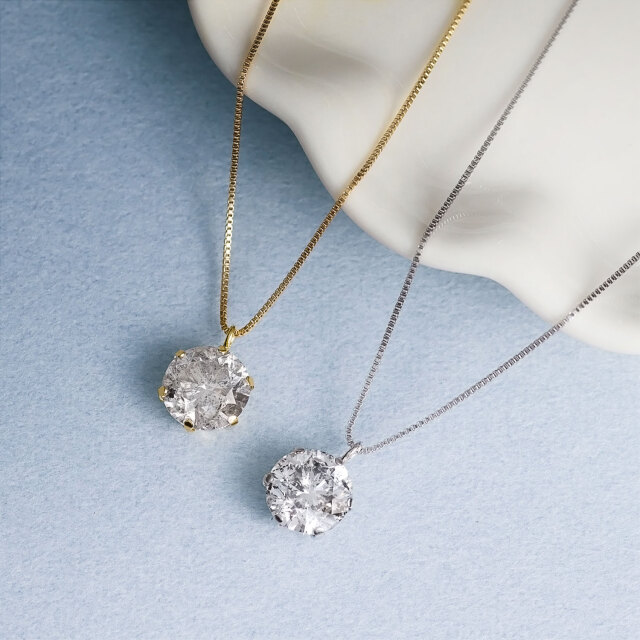 ネックレス ソリティア ダイヤモンド Hカラー I1クラス 1ct 一粒 PT900