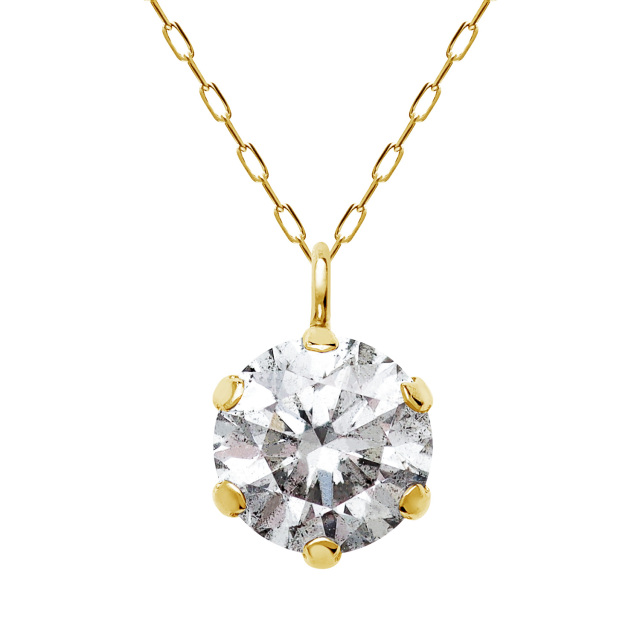 ネックレス ソリティアダイヤモンド  0.5ct 1粒 K18 ゴールド 18金 lp56-0052-yg