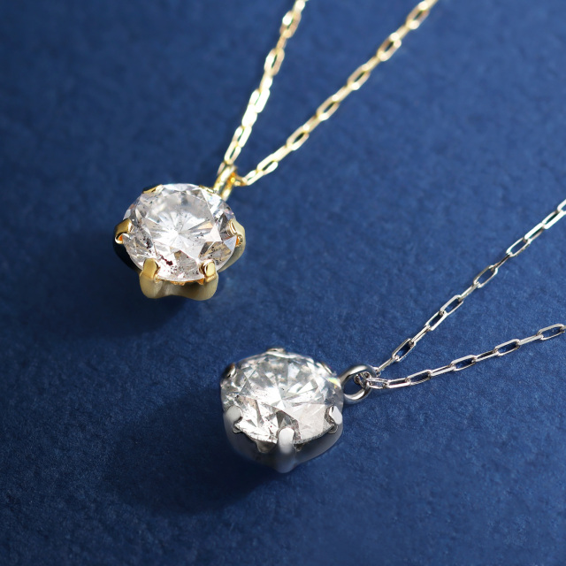 ネックレス ソリティアダイヤモンド 0.5ct 1粒 K18 ゴールド 18金 lp56