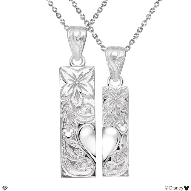 ディズニー ハワイアンジュエリー ペアネックレス ハート プレート ミッキー lp58-0001-p