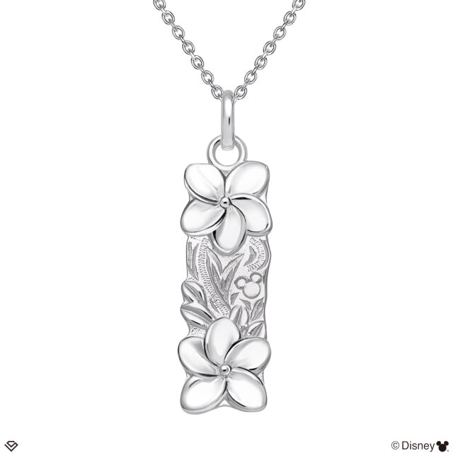ディズニー ハワイアンジュエリー ネックレス 角プレート プルメリア ミッキー lp58-0006