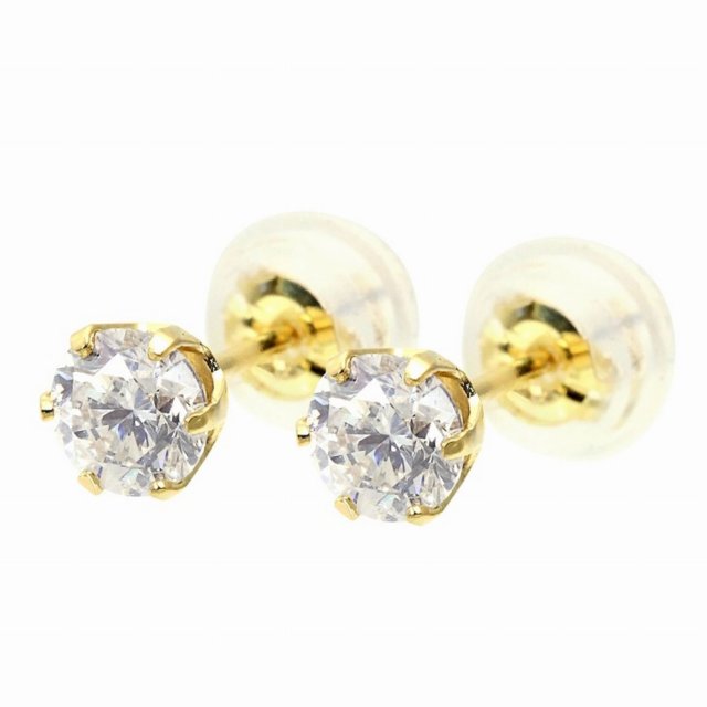 ピアス 両耳 計 0.5ct ダイヤモンド 1粒 スタッドピアス K18 ゴールド