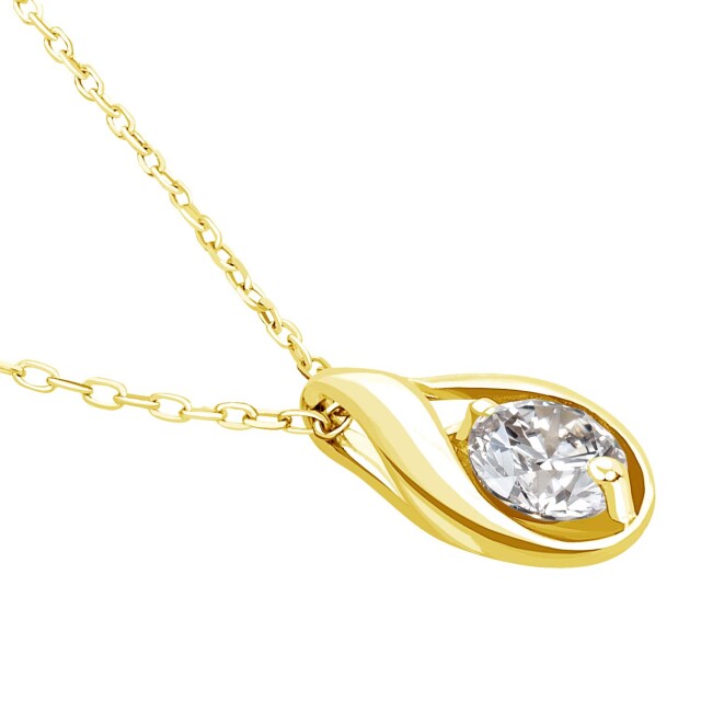 ダイヤモンド 0.1ct デザイン1粒 ネックレス