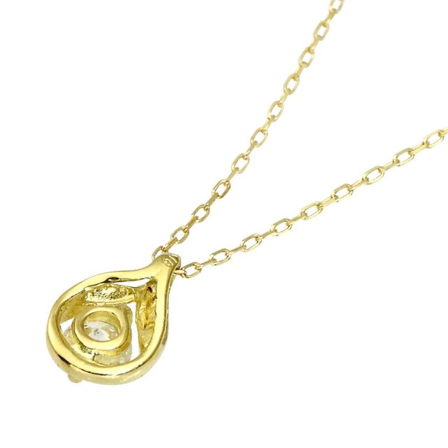 ダイヤモンド 0.1ct デザイン1粒 ネックレス 18金ゴールド K18 lp71-0010-yg