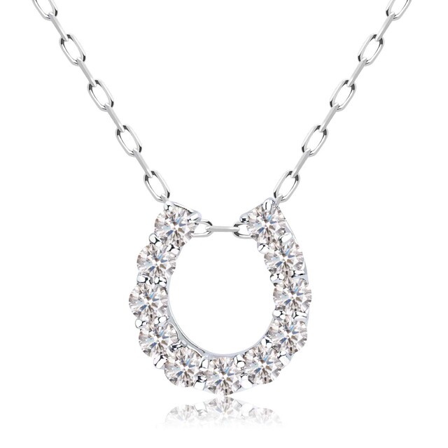 ダイヤモンド ホースシュー ネックレス 11石 0.5c