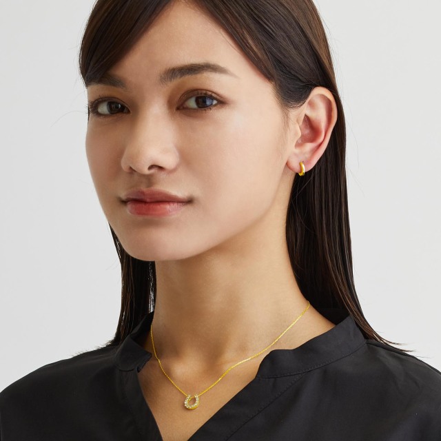 ネックレス ダイヤモンド 11石 0.5ct ホースシュー 馬蹄 K18 ゴールド 