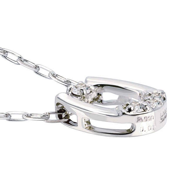 ダイヤモンド ホースシュー ネックレス 0.03ct PT900 プラチナ